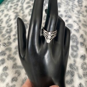 Sterling silver ring with CZs